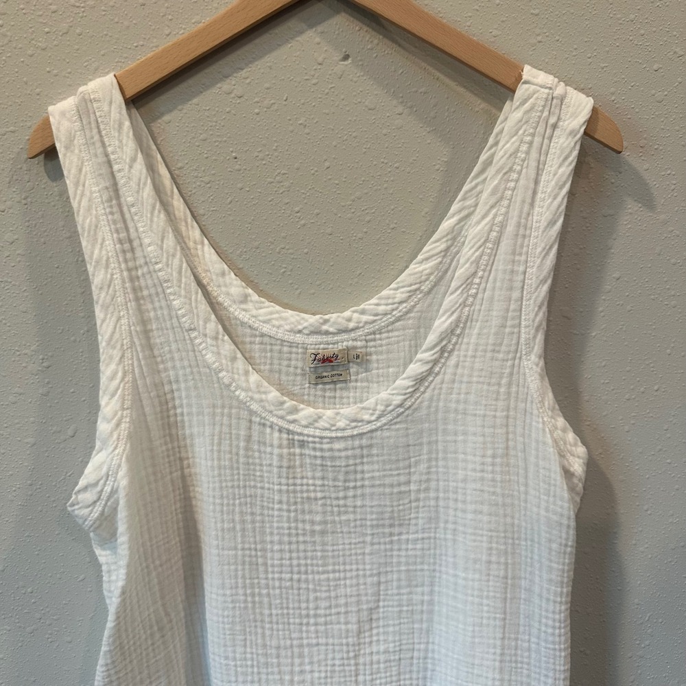 Faherty White Ribbed Scoop Neck Tank Top - Picture 4 of 13